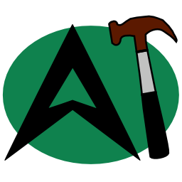 Avail workbench icon: a stylized A next to a hammer, in front of a green oval.