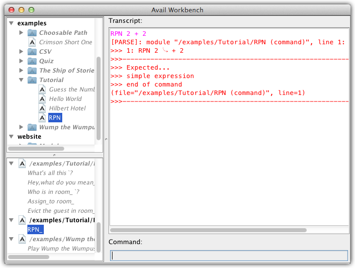 A sample transcript of using "RPN_" incorrectly.